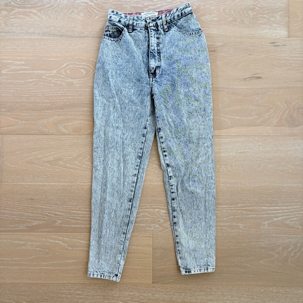 Vintage Limited Express EXP Acid Wash High Rise Mom Jeans Snaps Hem